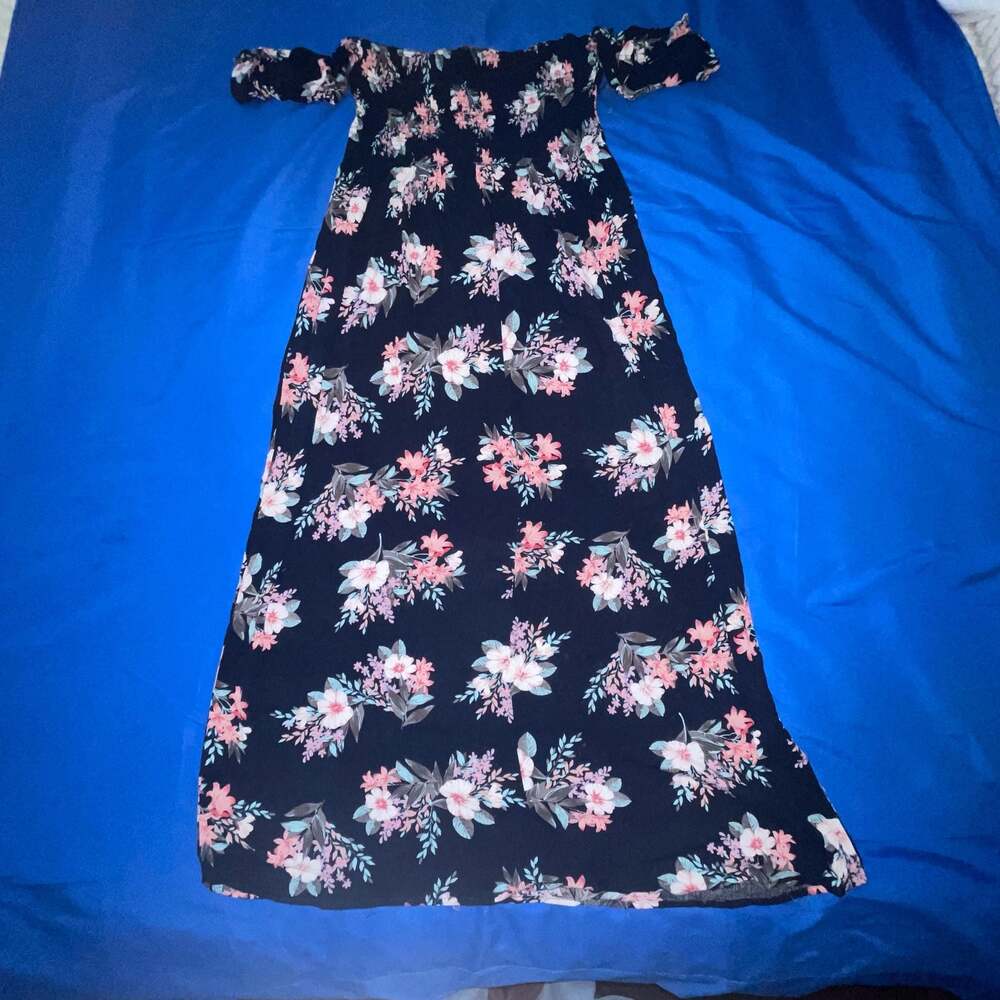 3XL - Wild Jasmine Floral Off-Shoulder Maxi Dress